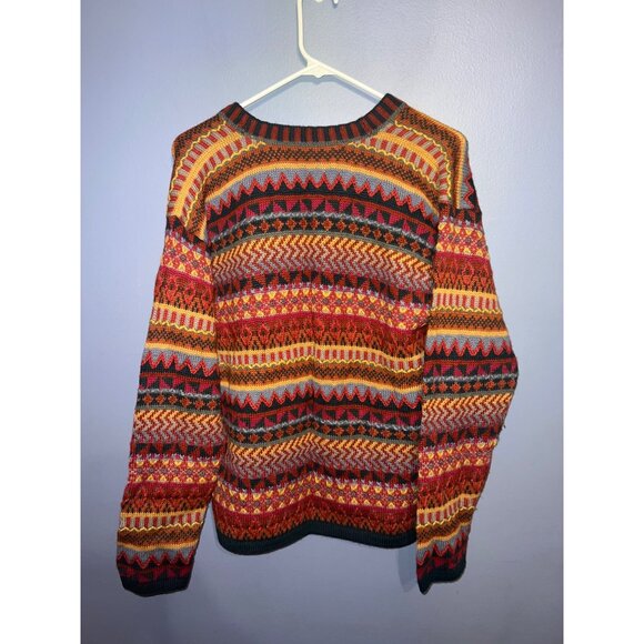 Vintage The Peruvian Collection Multi‎ Colored V-Neck Cardigan SZ L 100% Alpaca - Picture 6 of 9